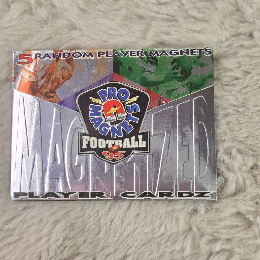 Lot 5 1995 Pro Magnets Football Magnetized Player Cardz Sealed Packs NFL Vintage